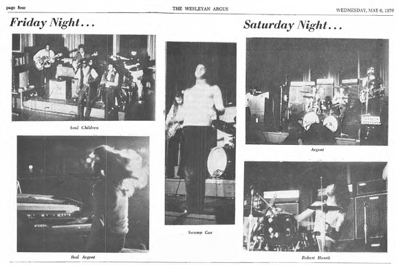 Argus photo essay on the series of concerts, Fri, Sat, Sun, May 1-3, 1970 